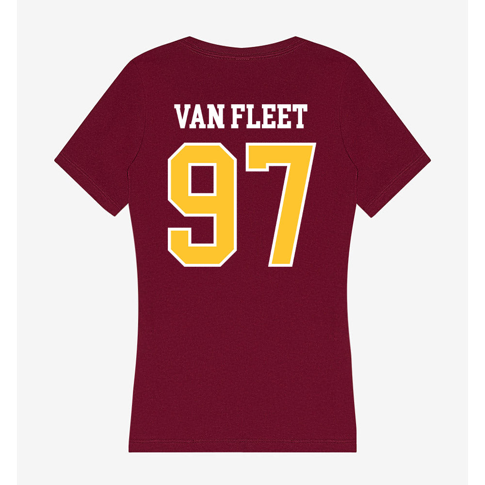 Central Michigan - NCAA Football : Maxwell Van Fleet - Women's V-Neck T-Shirt-1