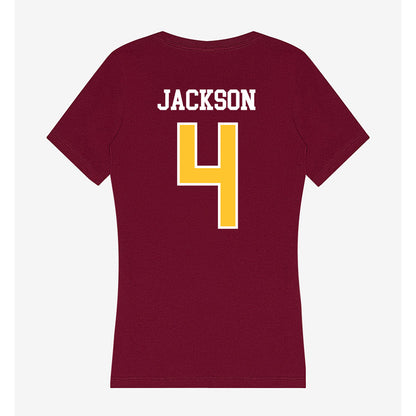 Central Michigan - NCAA Football : Jaion Jackson - Women's V-Neck T-Shirt-1