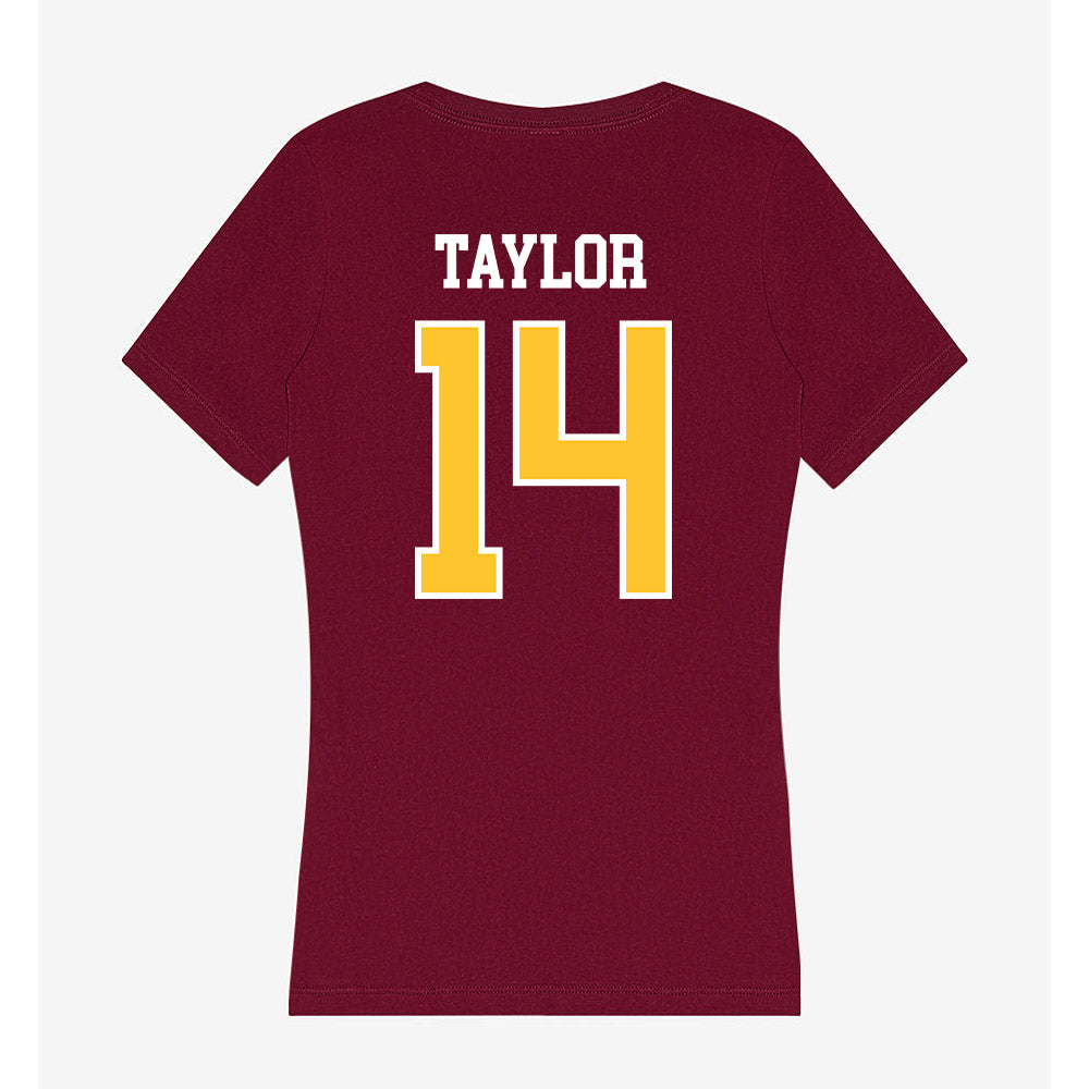 Central Michigan - NCAA Football : Justin Taylor - Women's V-Neck T-Shirt-1