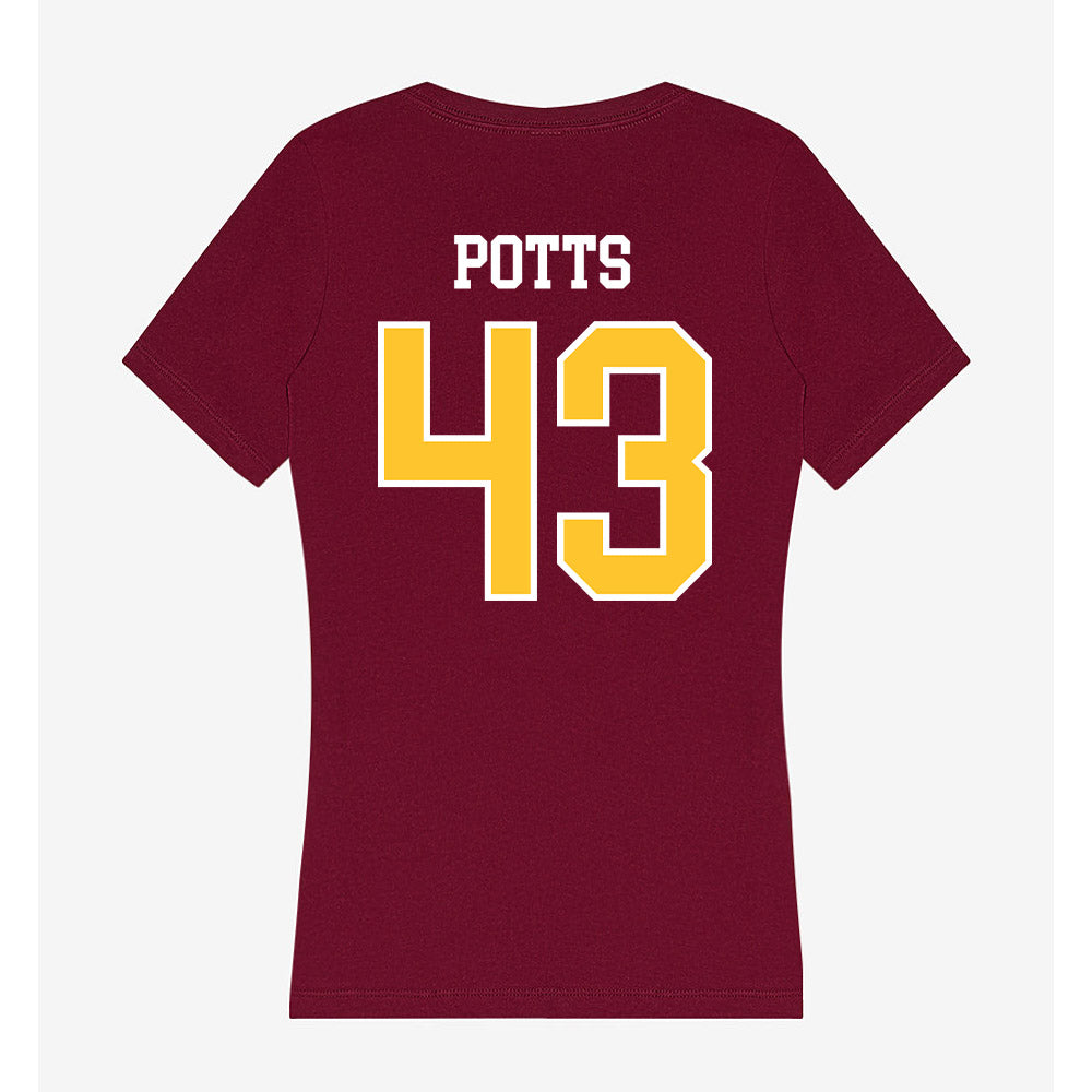Central Michigan - NCAA Baseball : Tyson Potts - Women's V-Neck T-Shirt-1