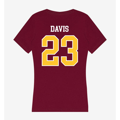 Central Michigan - NCAA Women's Basketball : Summer Davis - Women's V-Neck T-Shirt-1