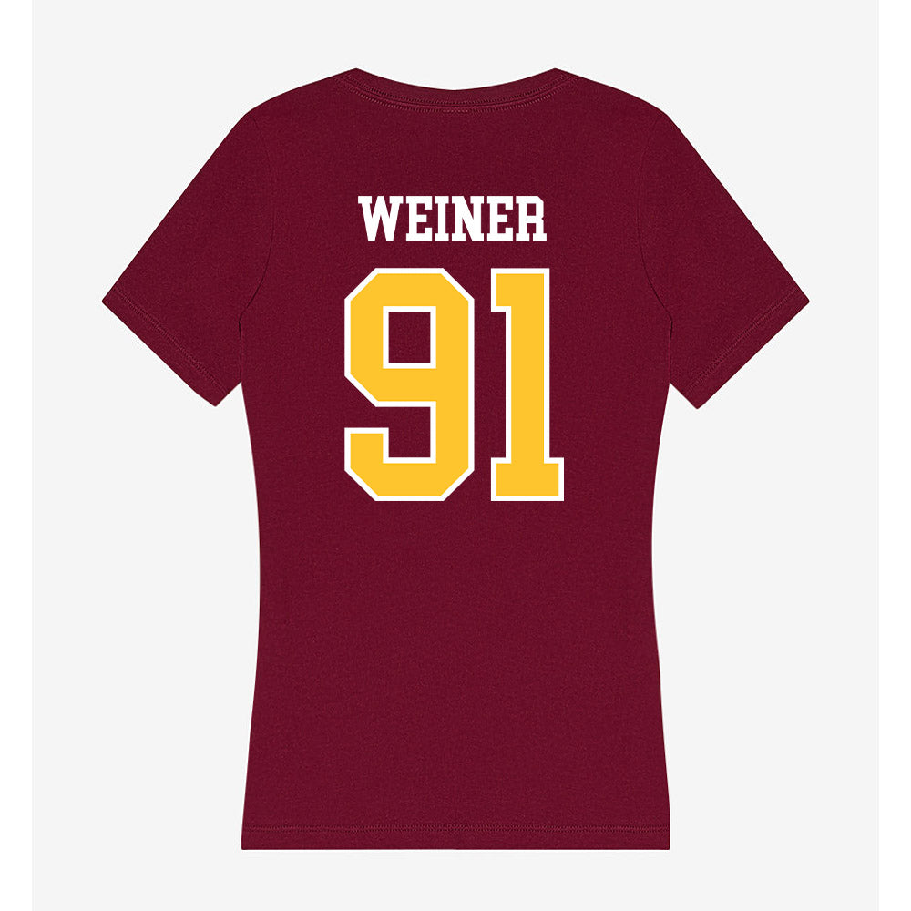 Central Michigan - NCAA Football : Aaron Weiner - Women's V-Neck T-Shirt-1