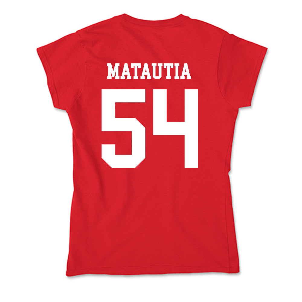 New Mexico - NCAA Football : Jojo Matautia - Soft Style Women’s T-Shirt-1