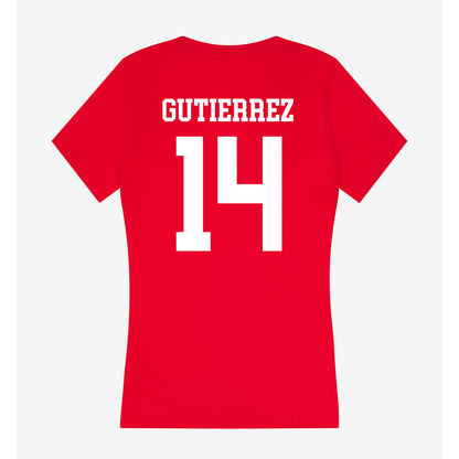 New Mexico - NCAA Football : Melaki Gutierrez - Women's V-Neck T-Shirt-1