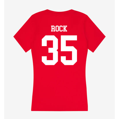 New Mexico - NCAA Men's Basketball : JT Rock - Women's V-Neck T-Shirt-1