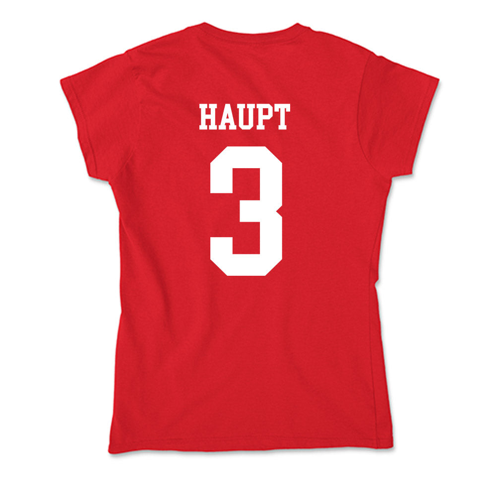 New Mexico - NCAA Men's Basketball : Luke Haupt - Soft Style Women’s T-Shirt-1