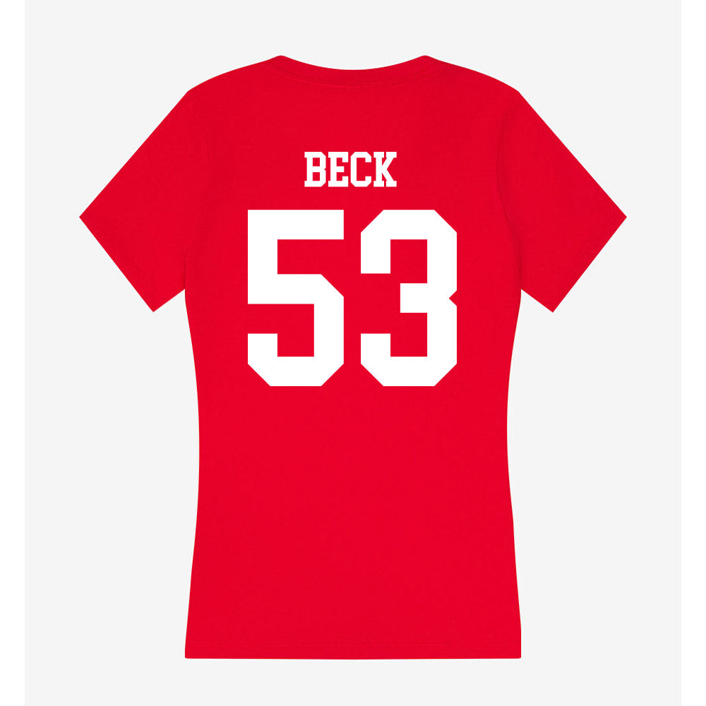 New Mexico - NCAA Football : Caden Beck - Women's V-Neck T-Shirt-1