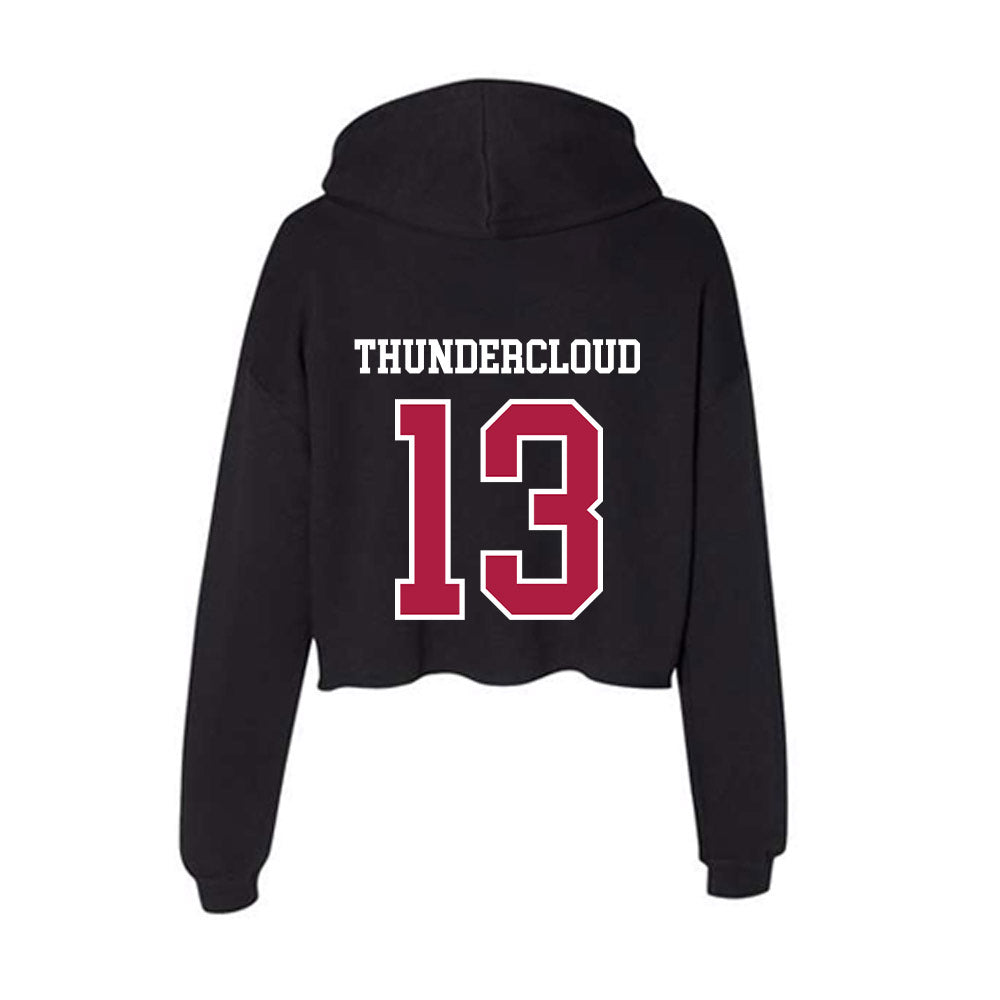 Detroit Mercy - NCAA Men's Lacrosse : Marcus Thundercloud - Women's Crop Fleece Hoodie-1