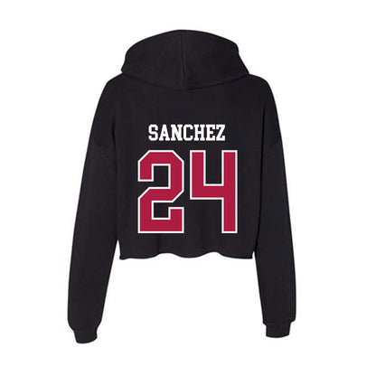 Detroit Mercy - NCAA Men's Soccer : Sebastian Sanchez - Women's Crop Fleece Hooded Sweatshirt-1