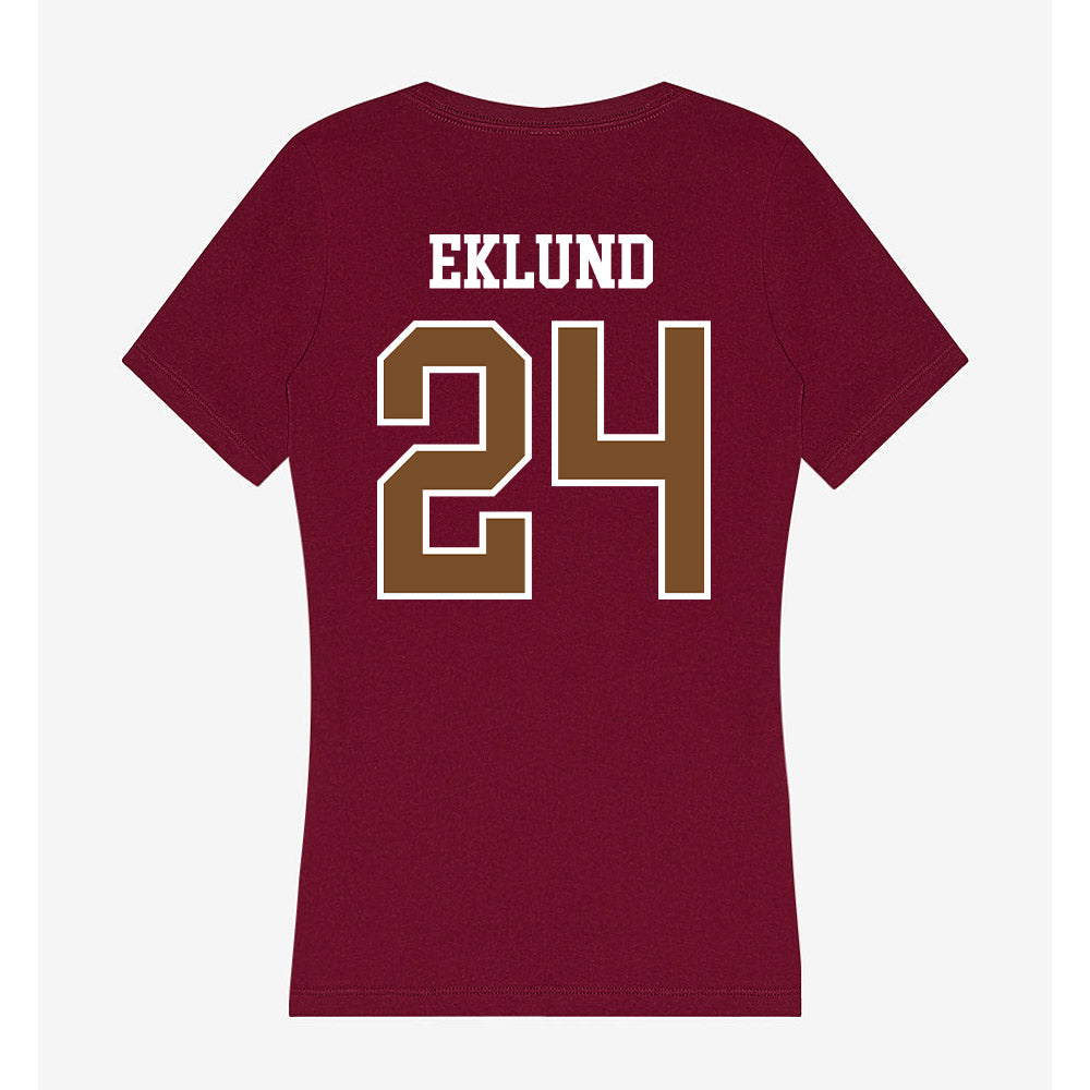 Montana - NCAA Football : Justin Eklund - Women's V-Neck T-Shirt-1