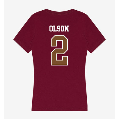 Montana - NCAA Women's Soccer : Grace Olson - Women's V-Neck T-Shirt-1