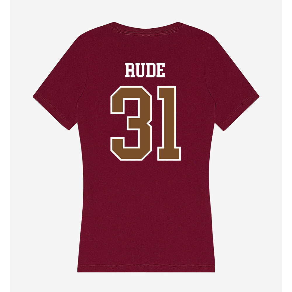Montana - NCAA Women's Soccer : Malli Rude - Women's V-Neck T-Shirt-1