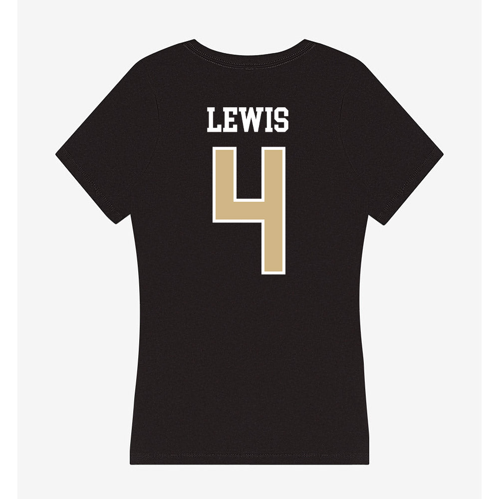 GWU - NCAA Women's Basketball : Sara Lewis - Women's V-Neck T-Shirt-1