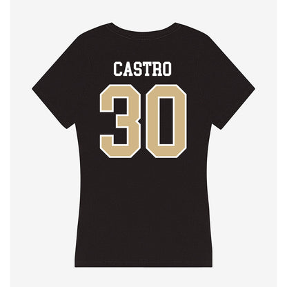 GWU - NCAA Men's Basketball : Rafael Castro - Women's V-Neck T-Shirt-1