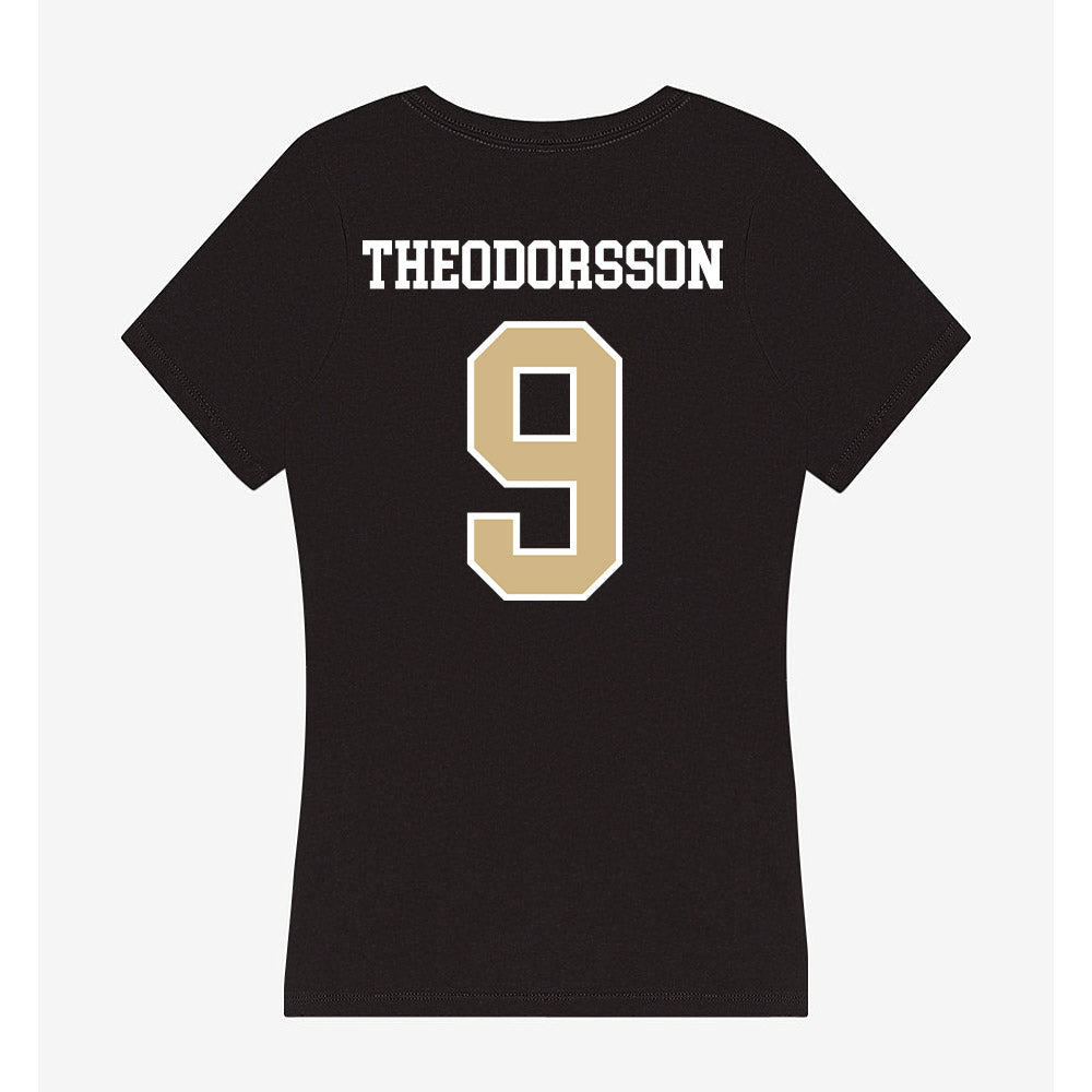 GWU - NCAA Women's Basketball : Emma Theodorsson - Women's V-Neck T-Shirt-1