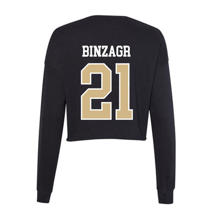 GWU - NCAA Men's Basketball : Mohamed Binzagr - Women's Cropped Crew Fleece-1