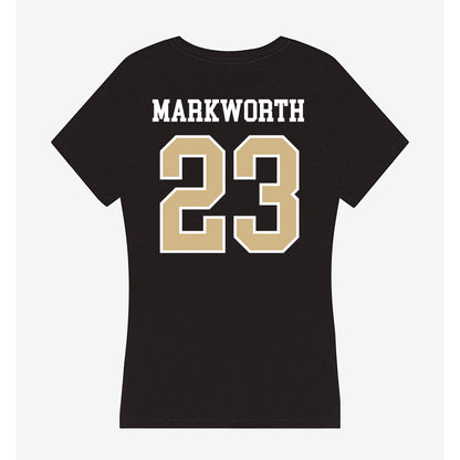 GWU - NCAA Women's Volleyball : Abby Markworth - Women's V-Neck T-Shirt-1
