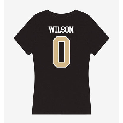 GWU - NCAA Women's Basketball : Jaeda Wilson - Women's V-Neck T-Shirt-1