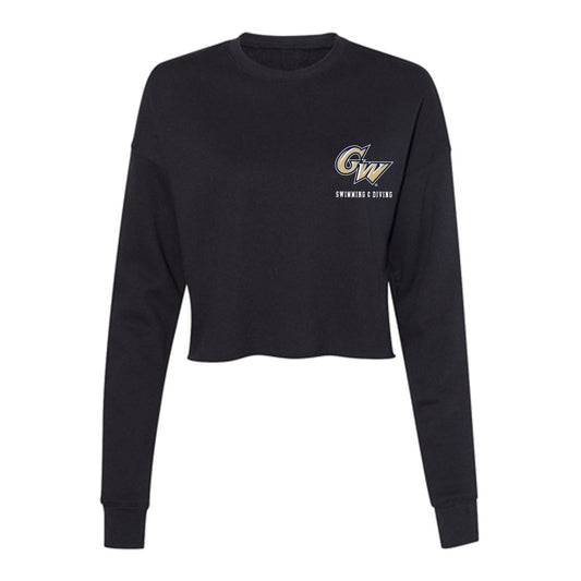 GWU - NCAA Men's Swimming & Diving : Gage Boushee - Women's Cropped Crew Fleece-0