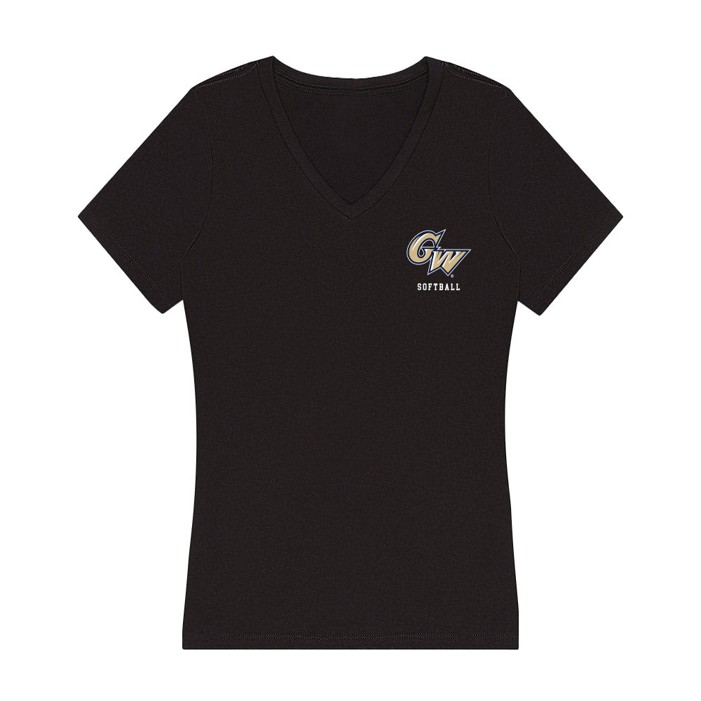 GWU - NCAA Softball : Isabella Ruby - Women's V-Neck T-Shirt-0