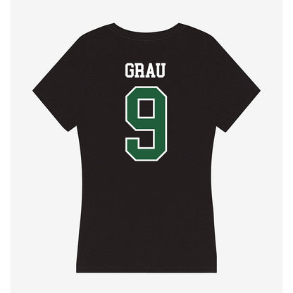 Utah Valley - NCAA Men's Soccer : nil Grau - Women's V-Neck T-Shirt-1