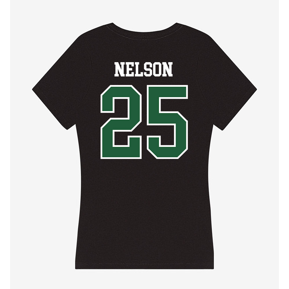 Utah Valley - NCAA Women's Basketball : Halle Nelson - Women's V-Neck T-Shirt-1