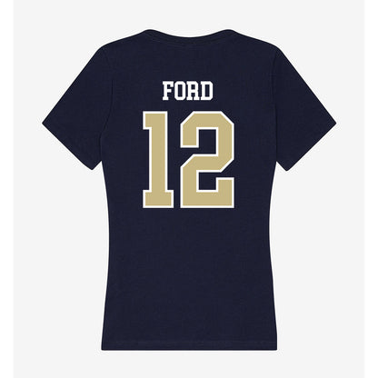 Oral Roberts - NCAA Men's Soccer : Zak Ford - Women's V-Neck T-Shirt-1