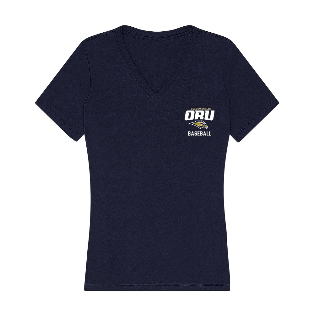 Oral Roberts - NCAA Baseball : Will Edmunson - Women's V-Neck T-Shirt-0