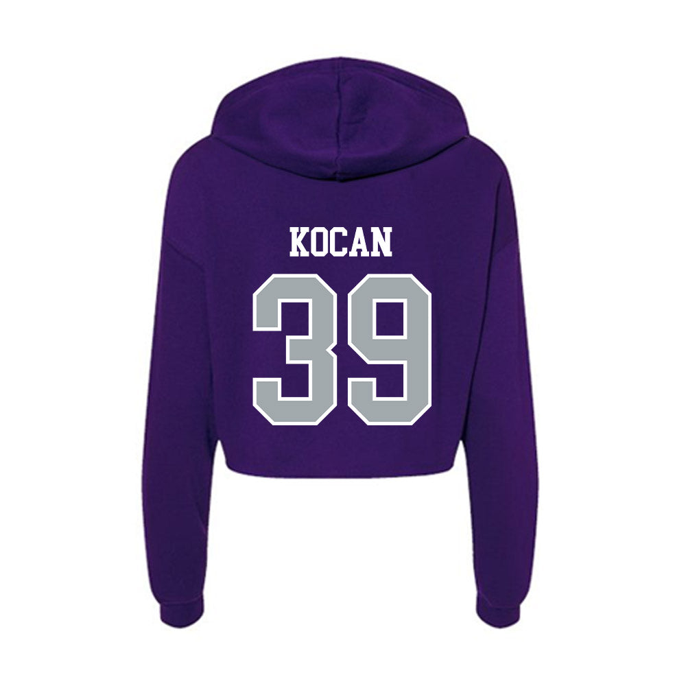 UAlbany - NCAA Football : RJ Kocan - Women's Crop Fleece Hooded Sweatshirt-1