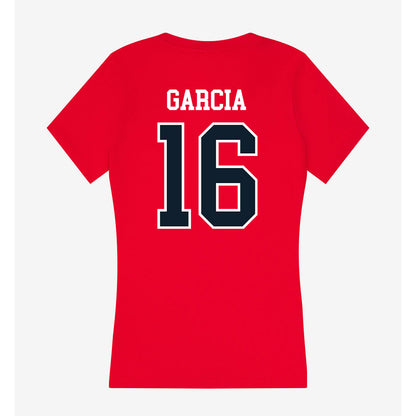 Dallas Baptist - NCAA Men's Ice Hockey : Arturo Garcia - Women's V-Neck T-Shirt-1