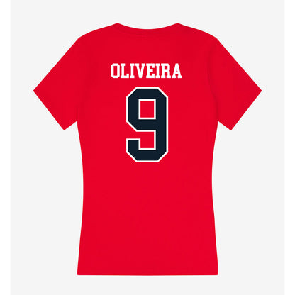 Dallas Baptist - NCAA Men's Soccer : Erik Oliveira - Women's V-Neck T-Shirt-1
