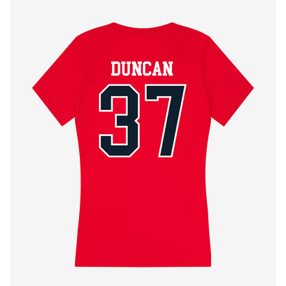 Dallas Baptist - NCAA Baseball : Avery Duncan - Women's V-Neck T-Shirt-1