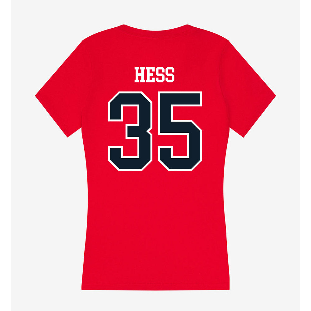 Dallas Baptist - NCAA Baseball : Tate Hess - Women's V-Neck T-Shirt-1