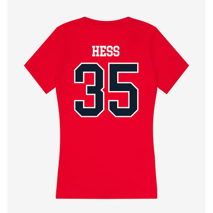 Dallas Baptist - NCAA Baseball : Tate Hess - Women's V-Neck T-Shirt-1