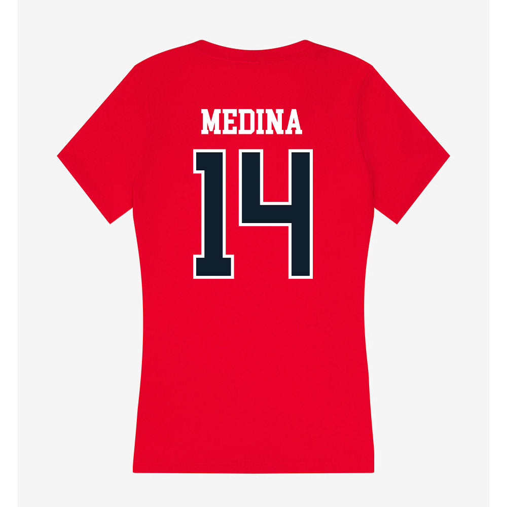 Dallas Baptist - NCAA Women's Soccer : Isabella Medina - Women's V-Neck T-Shirt-1