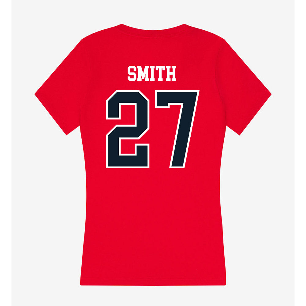 Dallas Baptist - NCAA Baseball : Russ Smith - Women's V-Neck T-Shirt-1