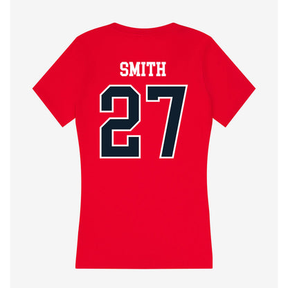 Dallas Baptist - NCAA Baseball : Russ Smith - Women's V-Neck T-Shirt-1