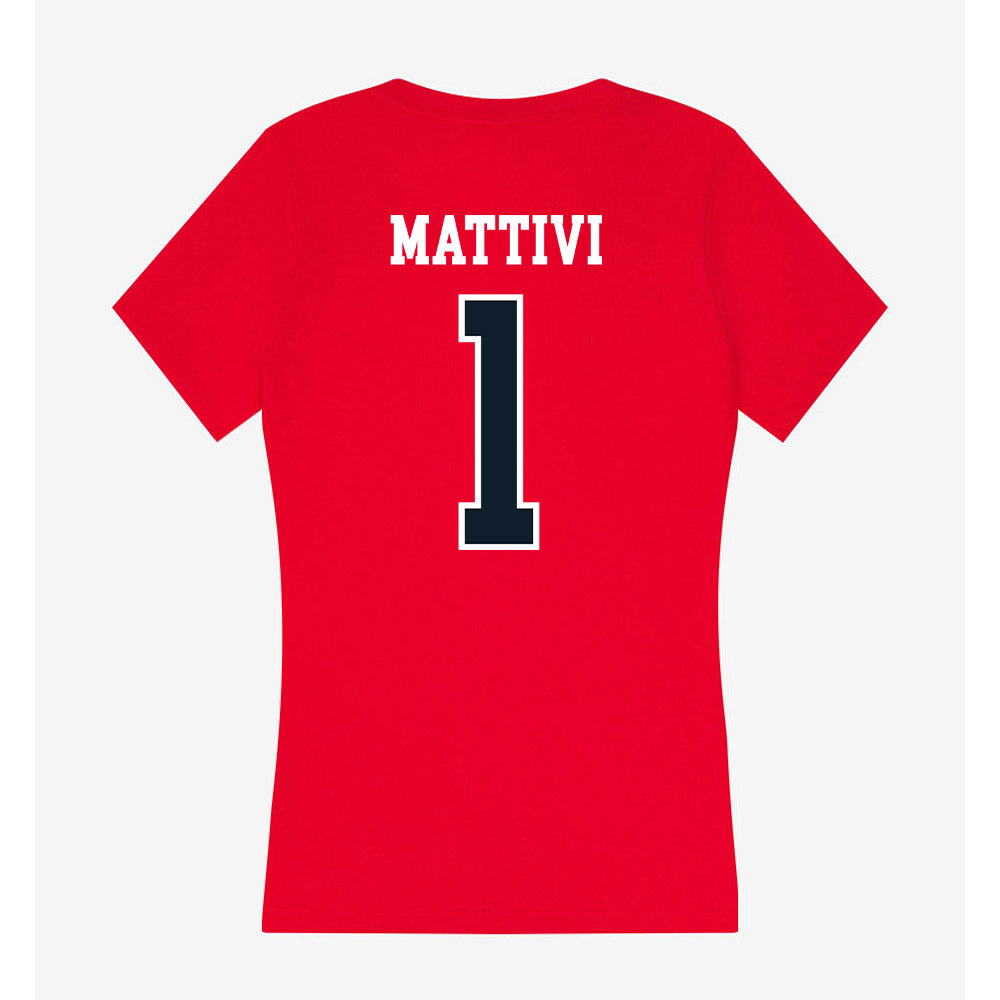 Dallas Baptist - NCAA Men's Soccer : Sean Mattivi - Women's V-Neck T-Shirt-1