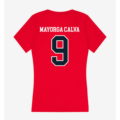 Dallas Baptist - NCAA Men's Tennis : Edgar Mayorga Calva - Women's V-Neck T-Shirt-1