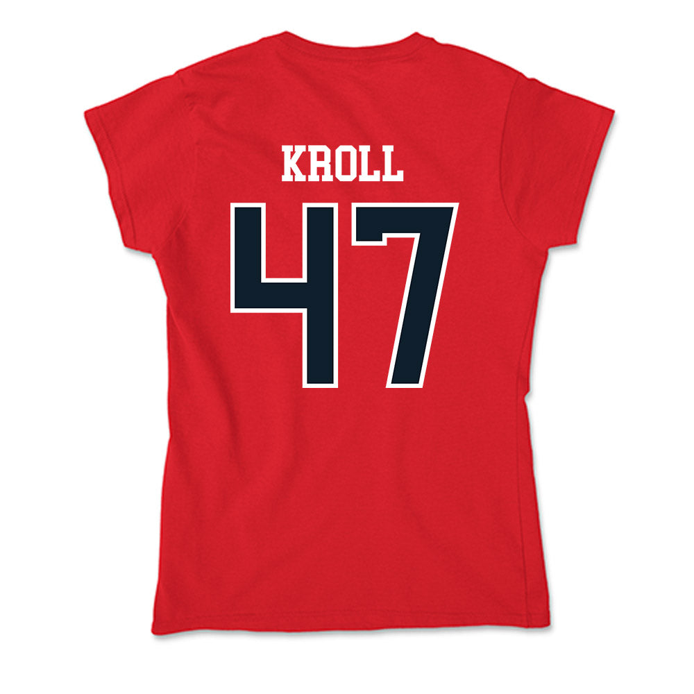 Dallas Baptist - NCAA Baseball : Athan Kroll - Soft Style Women’s T-Shirt-1