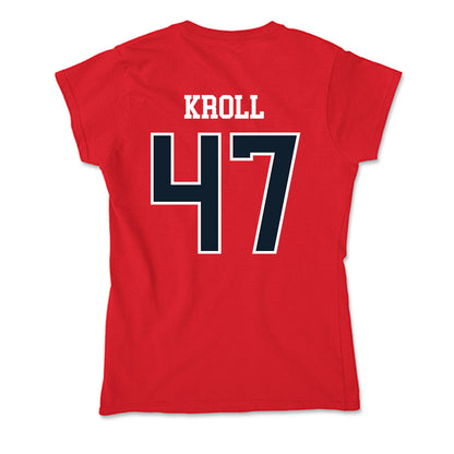 Dallas Baptist - NCAA Baseball : Athan Kroll - Soft Style Women’s T-Shirt-1
