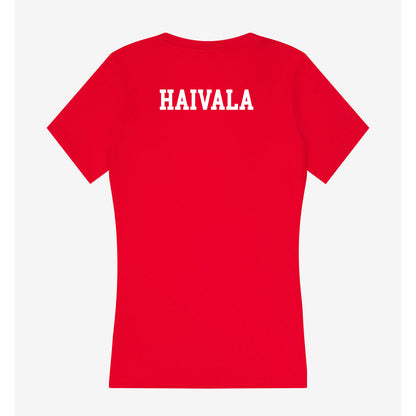 Dallas Baptist - NCAA Men's Cross Country : Ryker Haivala - Women's V-Neck T-Shirt-1