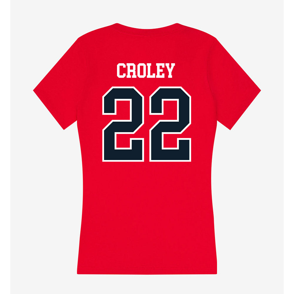 Dallas Baptist - NCAA Women's Soccer : Emma Croley - Women's V-Neck T-Shirt-1