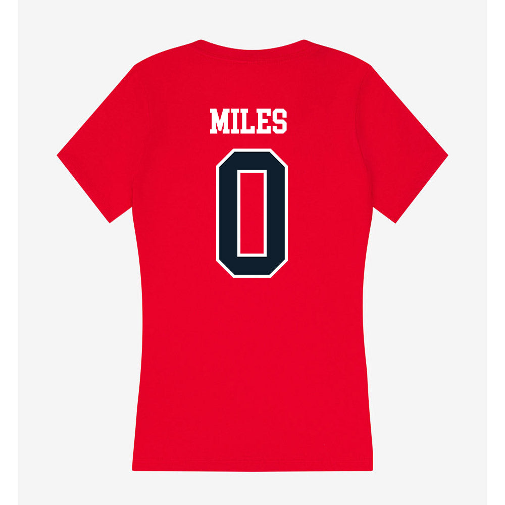 Dallas Baptist - NCAA Men's Track & Field : Jordan Miles - Women's V-Neck T-Shirt-1