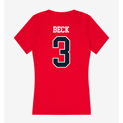 Dallas Baptist - NCAA Men's Soccer : Bryan Beck - Women's V-Neck T-Shirt-1