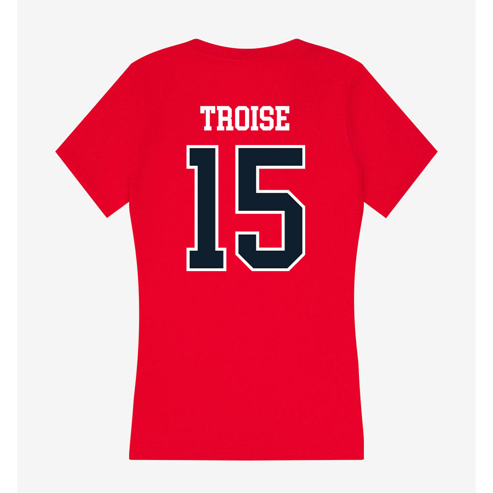 Dallas Baptist - NCAA Men's Ice Hockey : Brenden Troise - Women's V-Neck T-Shirt-1
