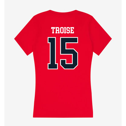 Dallas Baptist - NCAA Men's Ice Hockey : Brenden Troise - Women's V-Neck T-Shirt-1