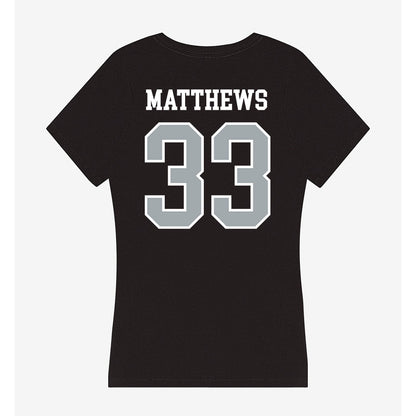 Providence - NCAA Men's Ice Hockey : Aaron Matthews - Women's V-Neck T-Shirt-1