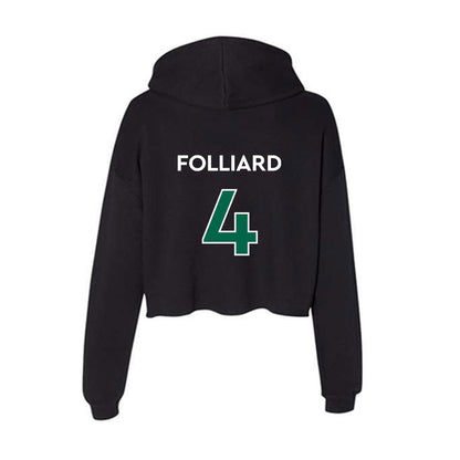 Illinois Wesleyan - NCAA Football : Connor Folliard - Women's Crop Fleece Hoodie-1