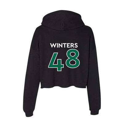 Illinois Wesleyan - NCAA Football : Deon Winters - Women's Crop Fleece Hooded Sweatshirt-1